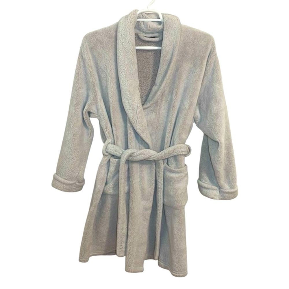 Cynthia Rowley Fluffy Robe, grey lavender, S/M